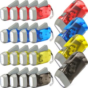 Hand Crank LED Flashlight with 3 Lights, Self-Powered for Camping, Home, Emergency Survival