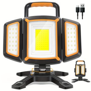 Rechargeable LED Work Light - 5 Light Modes, Magnetic Base, Supports 180?? Vertical And 360?? Horizontal Rotation, Portable, And Ultra-Bright For Camping, Car Repair, Emergencies, And Outdoor Activities