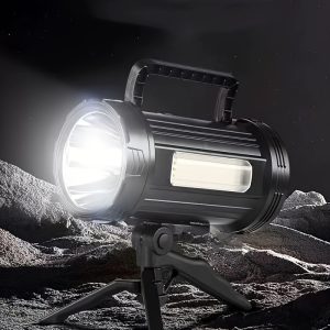 Black Technology Rechargeable Multifunctional Strong Light Flashlight For Long-range Outdoor Fishing Patrol Handheld Searchlight
